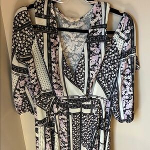 Miss Selfridge Pink, Gray and Navy Floral Dress